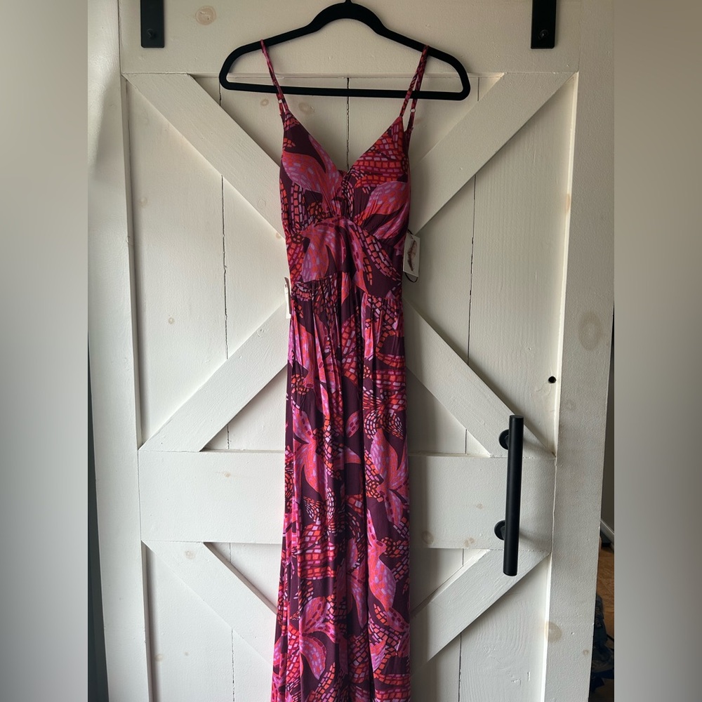 T.J.Maxx Pink and Purple Maxi Dress